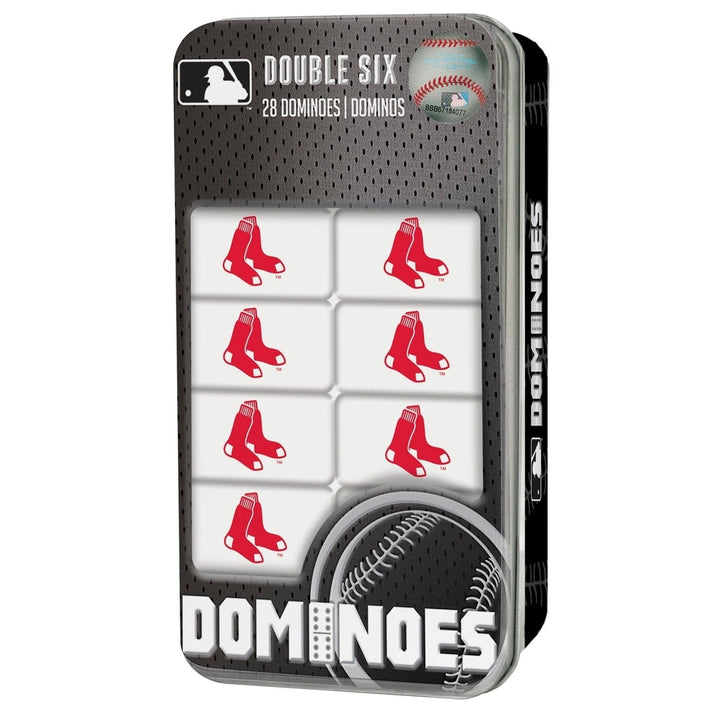 Boston Red Sox Dominoes Set Double-Sixes Officially Licensed Collectible Tin Image 1