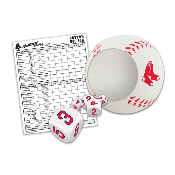 Boston Red Sox Shake n Score Dice Game Travel Game Team Dice Cup and Score Pad Image 2