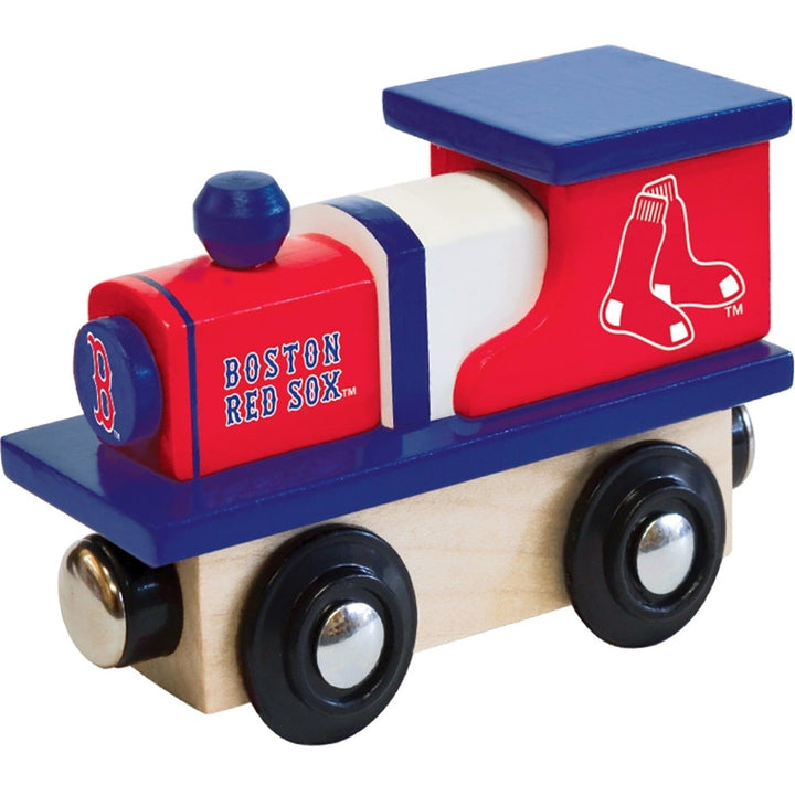 Boston Red Sox Toy Train Engine Wooden Kids Train Compatible with 1-inch Tracks Image 1