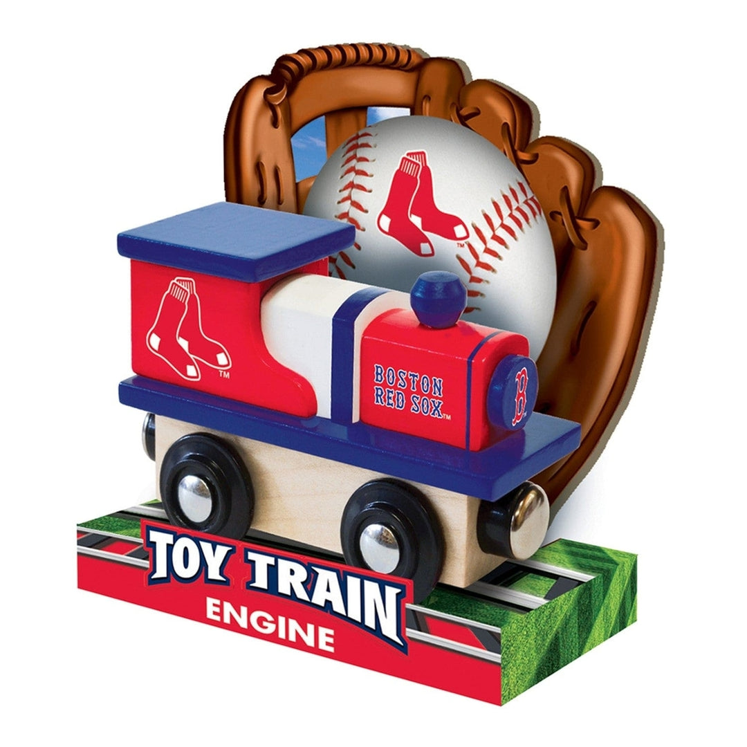 Boston Red Sox Toy Train Engine Wooden Kids Train Compatible with 1-inch Tracks Image 3