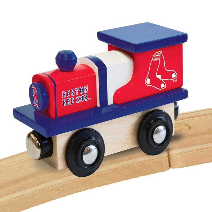 Boston Red Sox Toy Train Engine Wooden Kids Train Compatible with 1-inch Tracks Image 4