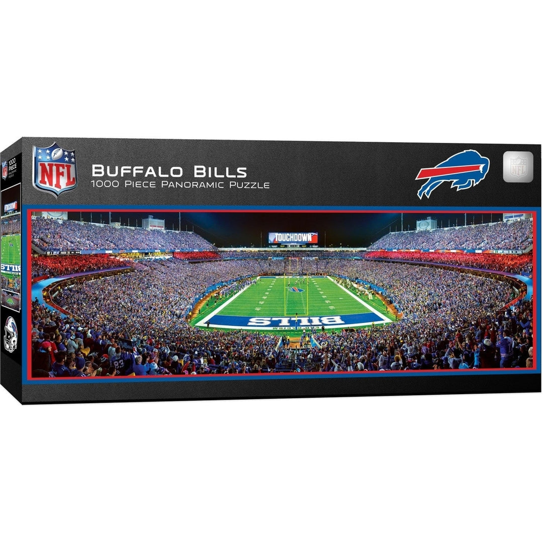 Buffalo Bills 1000 Piece Panoramic Jigsaw Puzzle 13x39 NFL Stadium End View Image 1