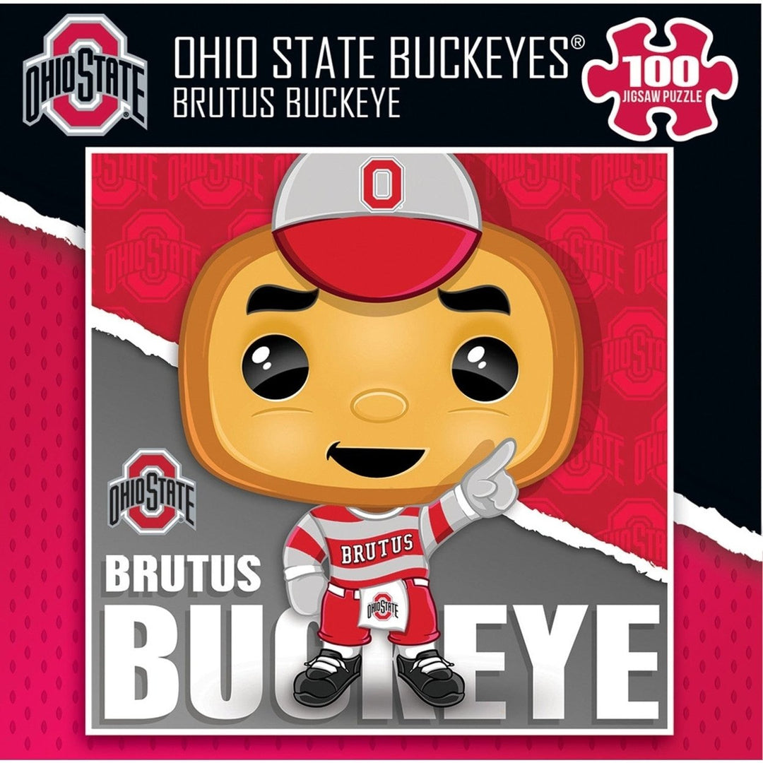 Brutus Ohio State Buckeyes 100 Piece Jigsaw Puzzle 10x10 NCAA Mascot Image 3