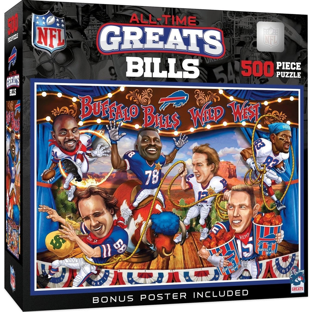 Buffalo Bills 500 Piece Jigsaw Puzzle NFL All Time Greats Eco-Friendly Recycled Image 1