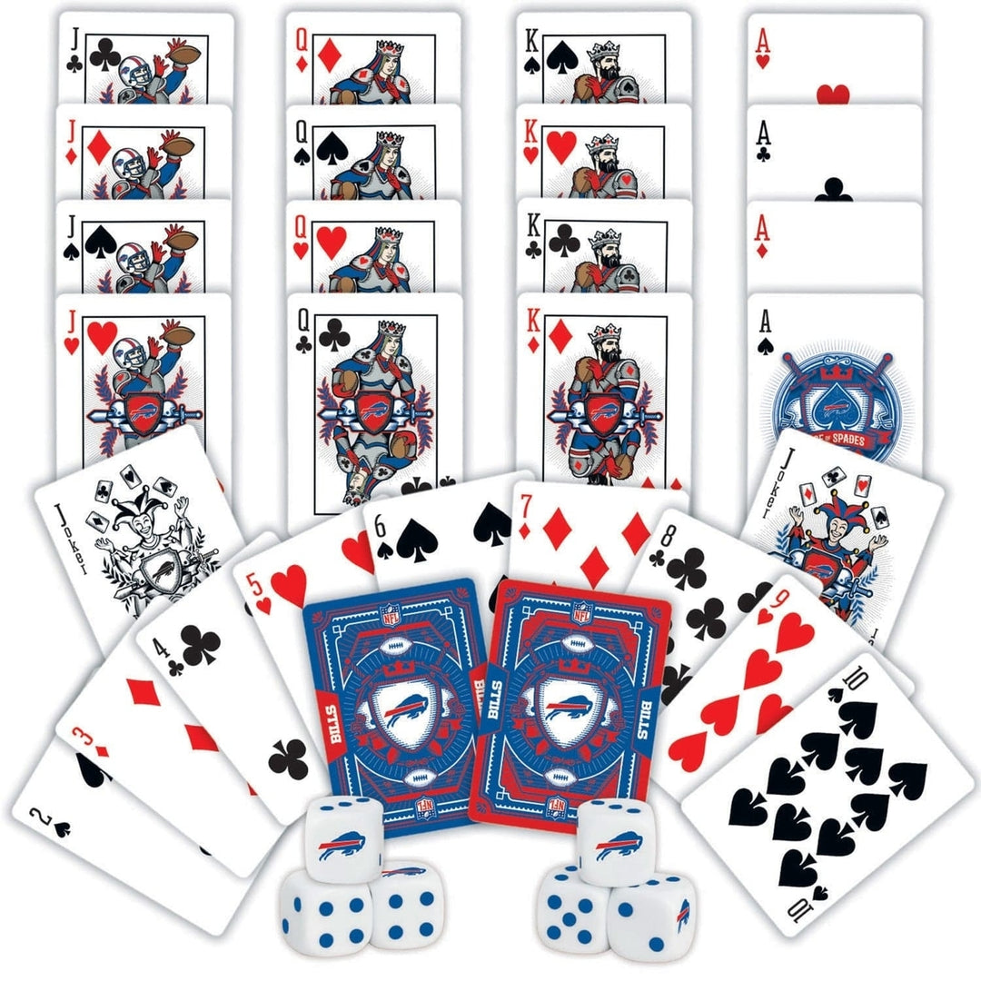 Buffalo Bills Playing Cards and Dice Set Official NFL Casino Style 2-Pack Image 2