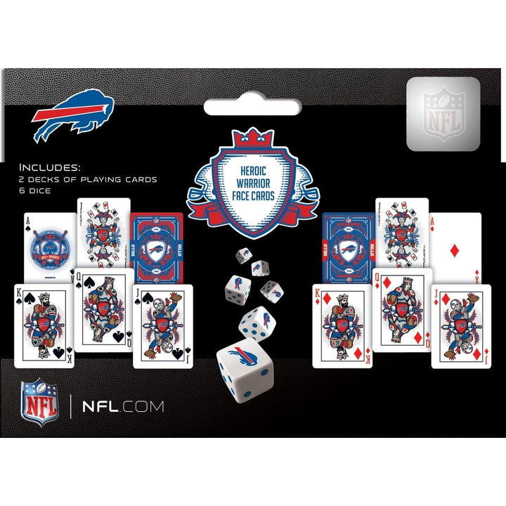 Buffalo Bills Playing Cards and Dice Set Official NFL Casino Style 2-Pack Image 3