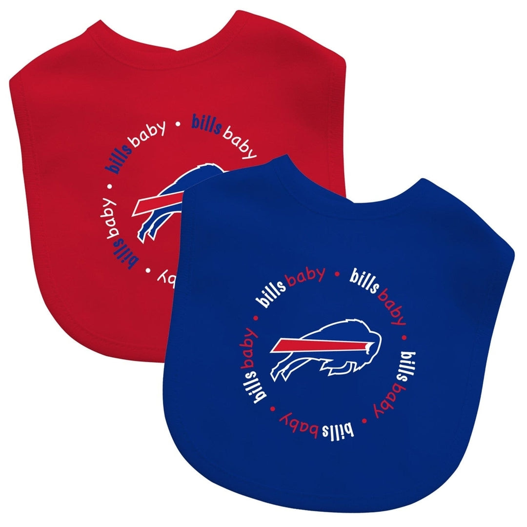 Buffalo Bills Baby Bibs 2-Pack Cotton Polyester Blue Red Team Logo Infant Image 1