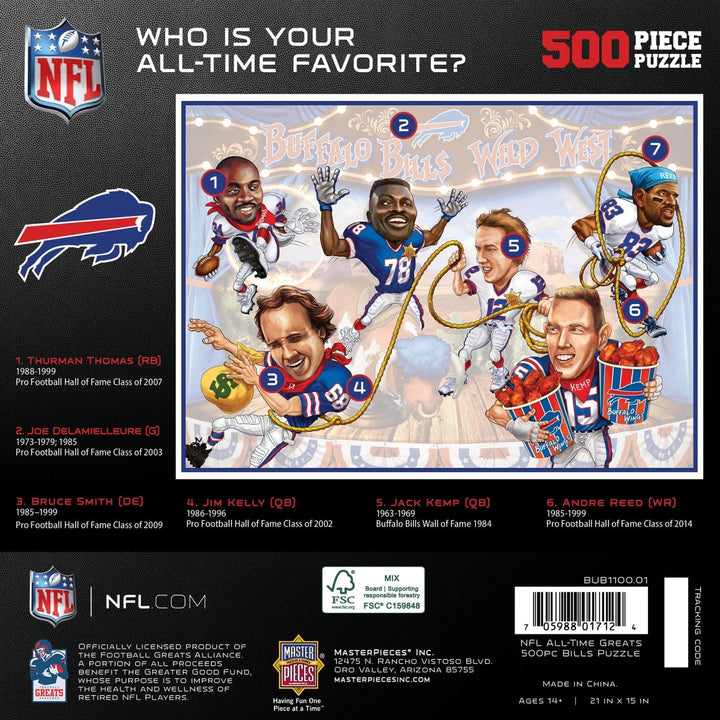 Buffalo Bills 500 Piece Jigsaw Puzzle NFL All Time Greats Eco-Friendly Recycled Image 3