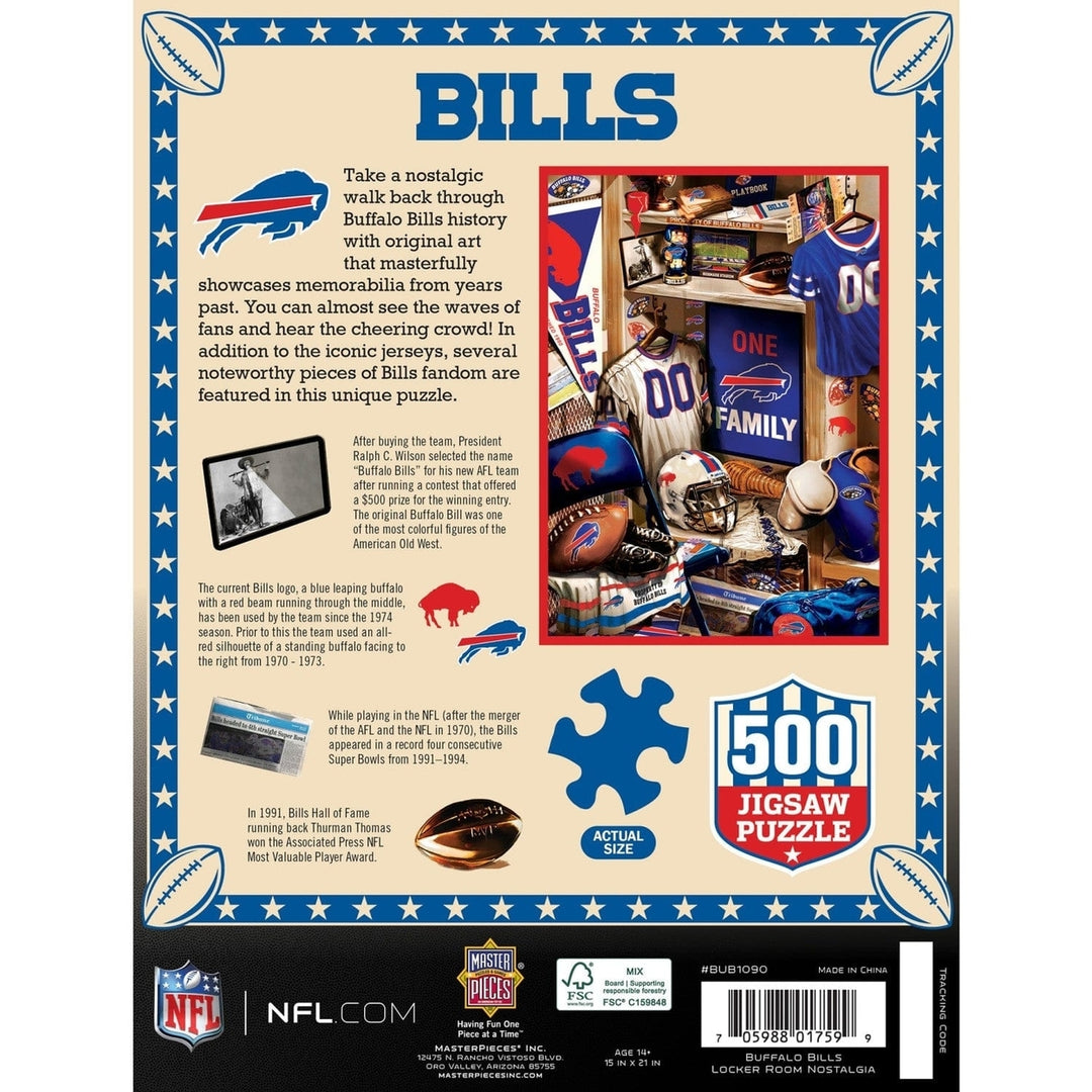 Buffalo Bills Locker Room 500 Piece Jigsaw Puzzle MasterPieces Sports Puzzle Image 3