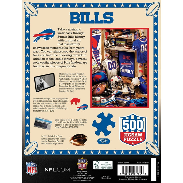 Buffalo Bills Locker Room 500 Piece Jigsaw Puzzle MasterPieces Sports Puzzle Image 3