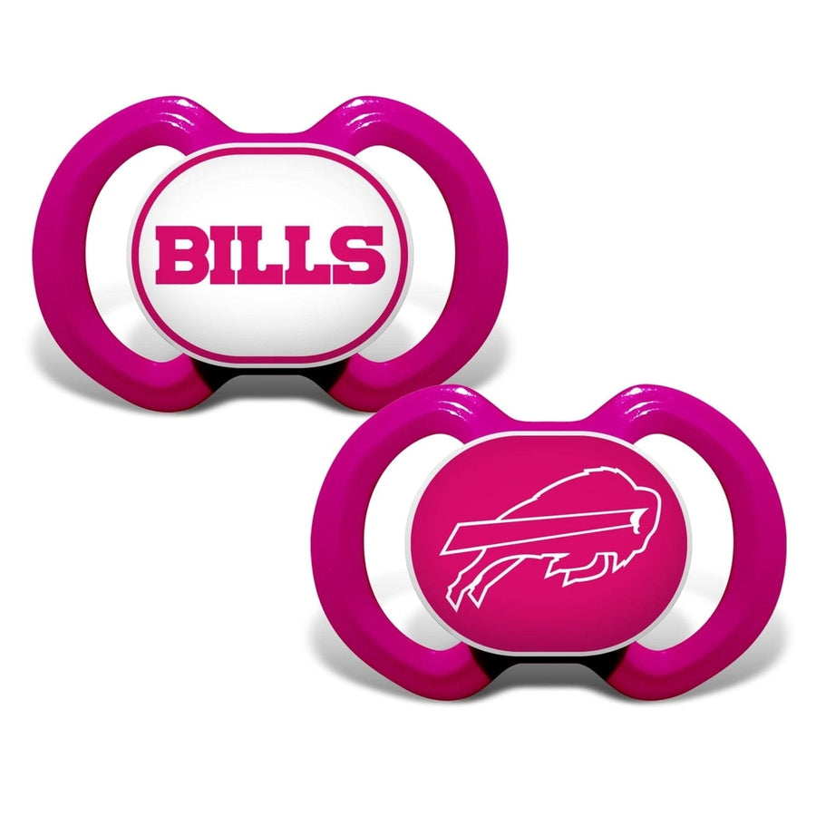 Buffalo Bills Pink Pacifier 2-Pack BPA-Free Orthodontic Silicone Infant Safe Image 1