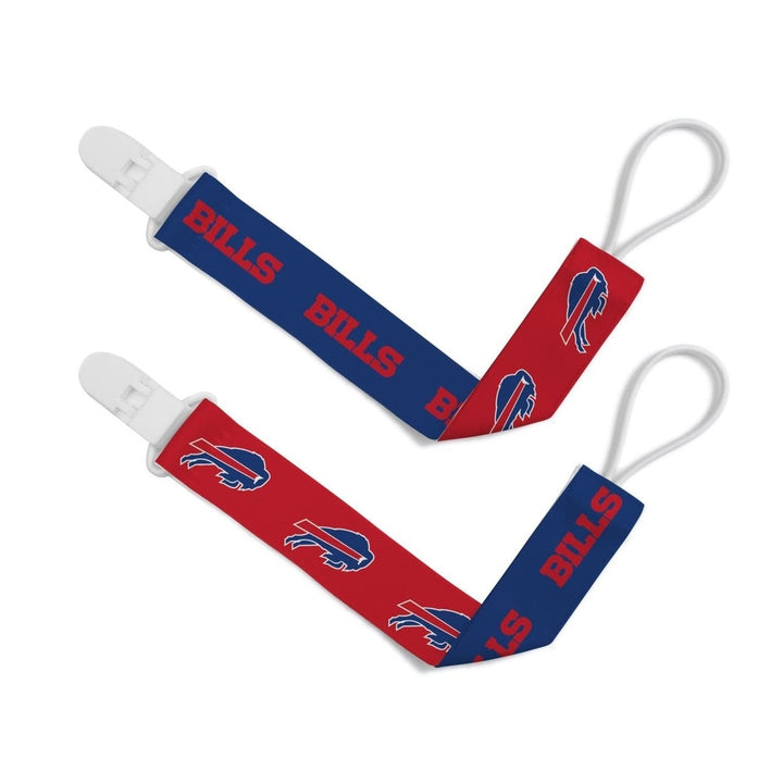 Buffalo Bills Pacifier Clip 2-Pack NFL Pacifier Holders Team Colors Secure Fit Image 1