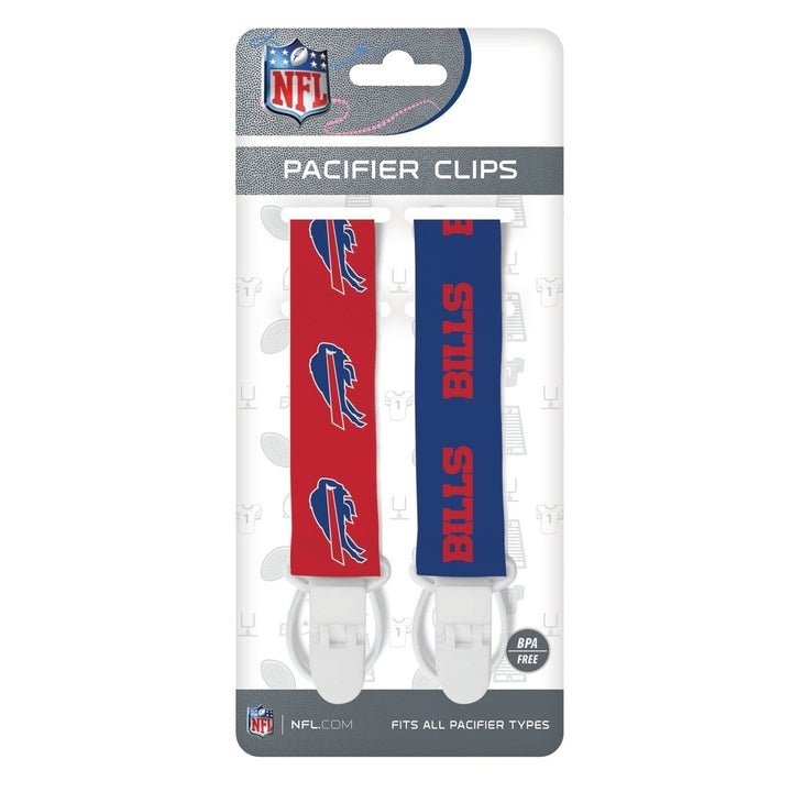 Buffalo Bills Pacifier Clip 2-Pack NFL Pacifier Holders Team Colors Secure Fit Image 2