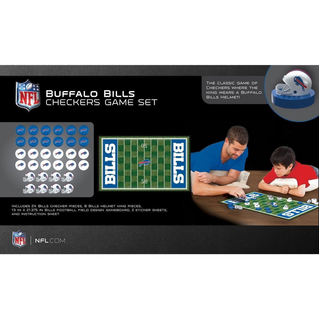 Buffalo Bills Checkers Board Game NFL Officially Licensed 24 Pieces and Helmets Image 3