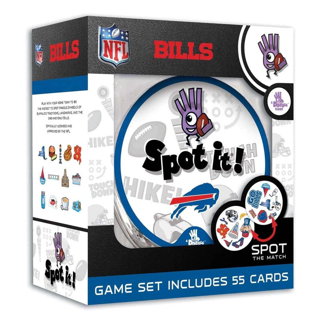 Buffalo Bills Spot It Card Game NFL Family Fun 55 Cards Ages 7 and Up Image 1