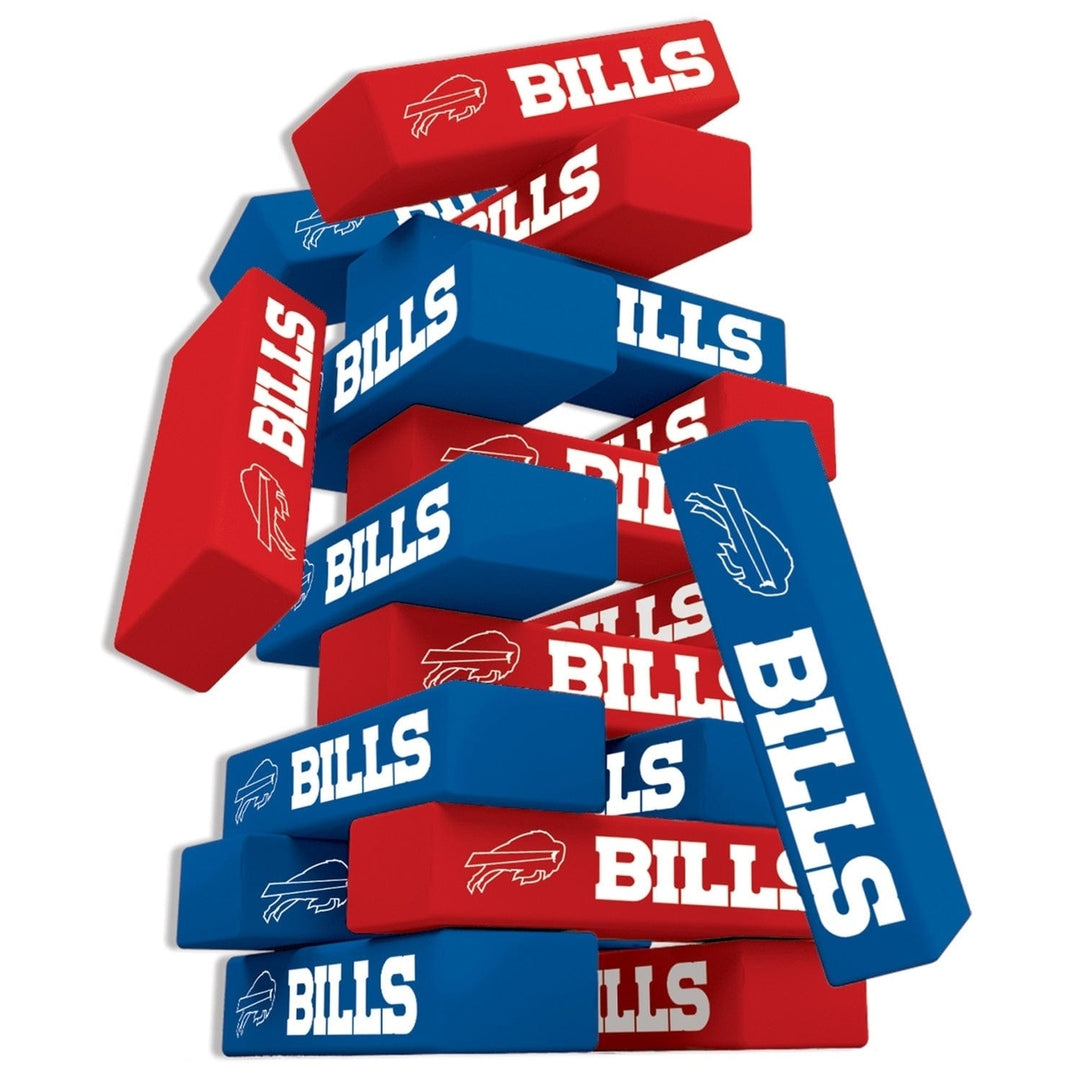 Buffalo Bills Tumble Tower NFL Wooden Game 54 Blocks Stacking Fun Challenge Image 2