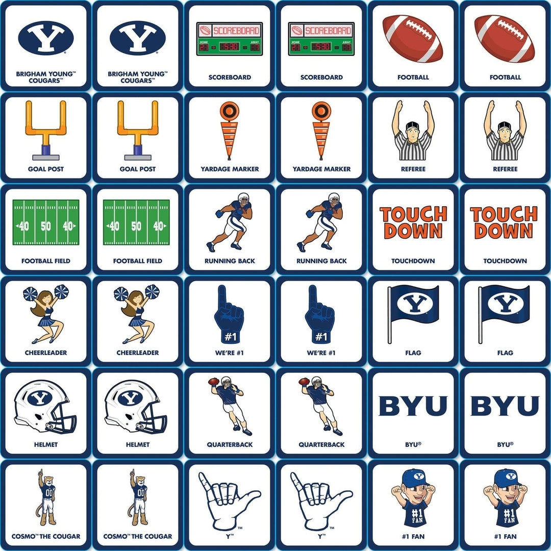 BYU Cougars Matching Game NCAA Family Fun Memory Game 18 Pairs of Symbols Image 2