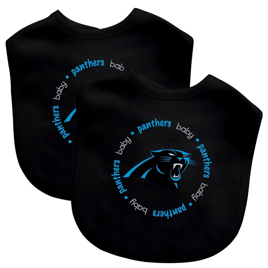 Carolina Panthers Baby Bibs 2-Pack Cotton Polyester NFL Infant Bib Team Spirit Image 1