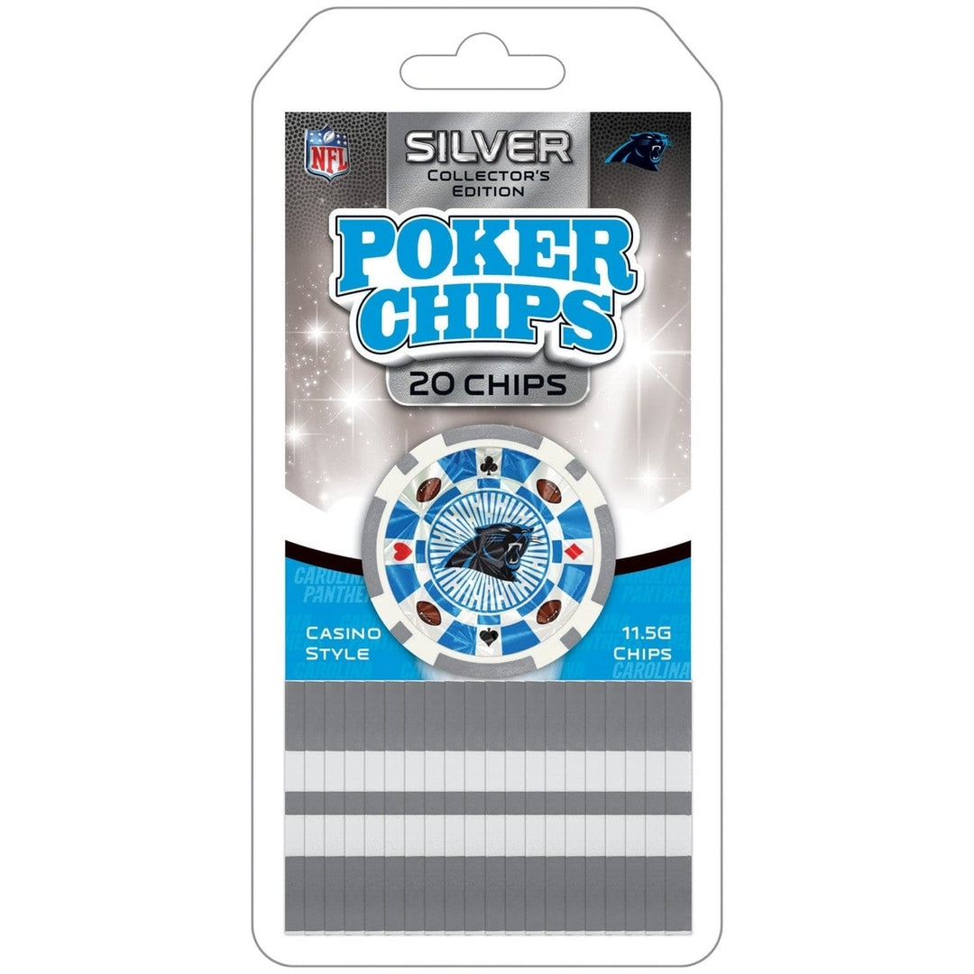 Carolina Panthers Poker Chips Set 20 Casino Style Metallic Collectors Edition Image 1