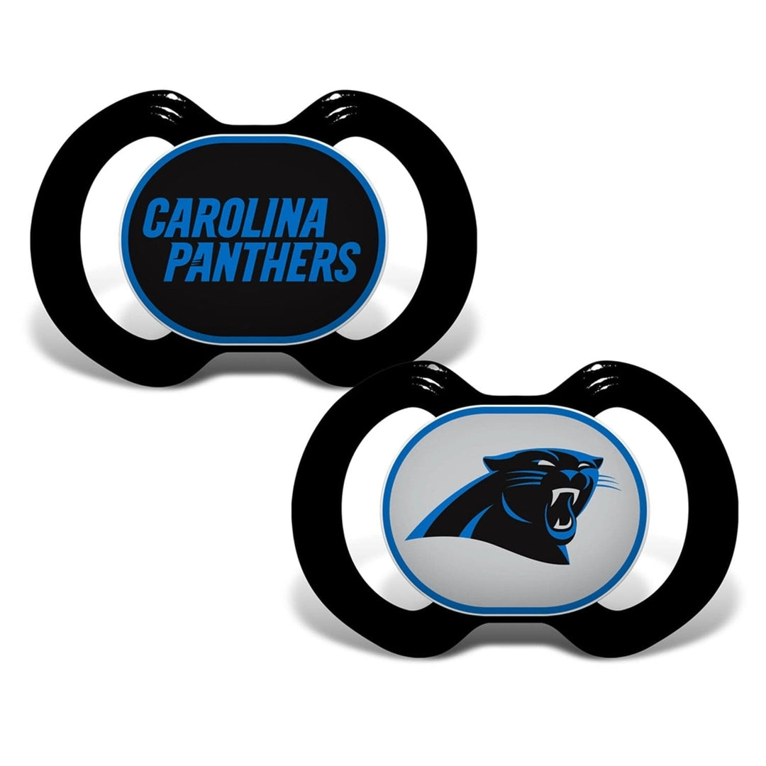 Carolina Panthers Pacifier 2-Pack NFL Team Logo Baby Soothing Silicone BPA-Free Image 1