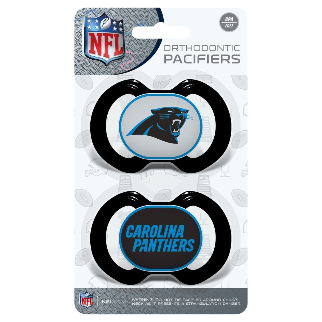 Carolina Panthers Pacifier 2-Pack NFL Team Logo Baby Soothing Silicone BPA-Free Image 2