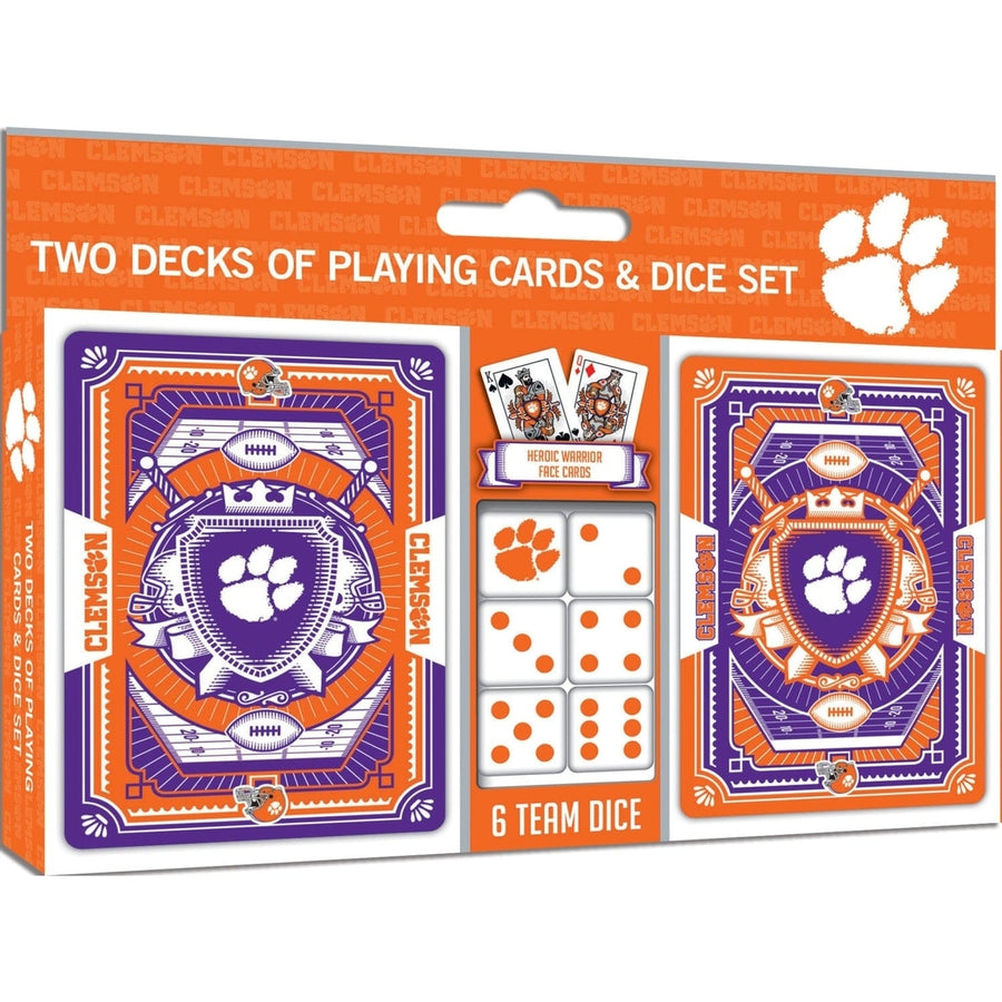 Clemson Tigers - 2-Pack Playing Cards and Dice Set Image 1