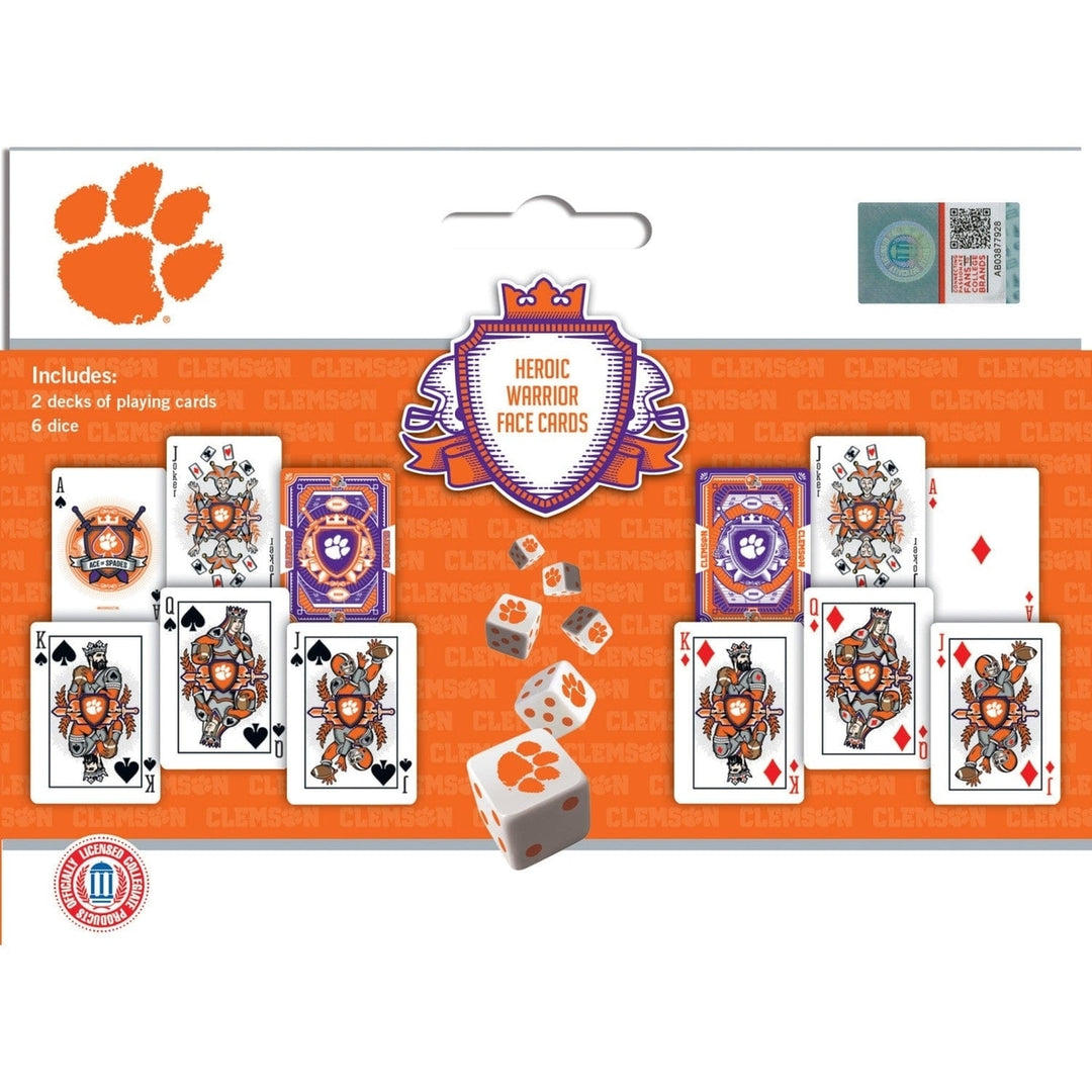 Clemson Tigers - 2-Pack Playing Cards and Dice Set Image 3