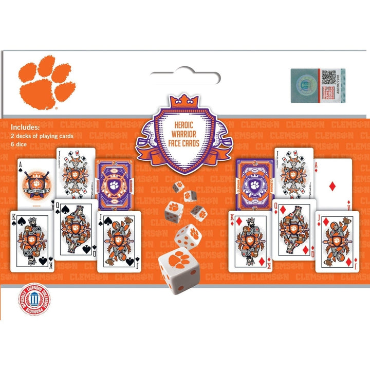 Clemson Tigers - 2-Pack Playing Cards and Dice Set Image 3