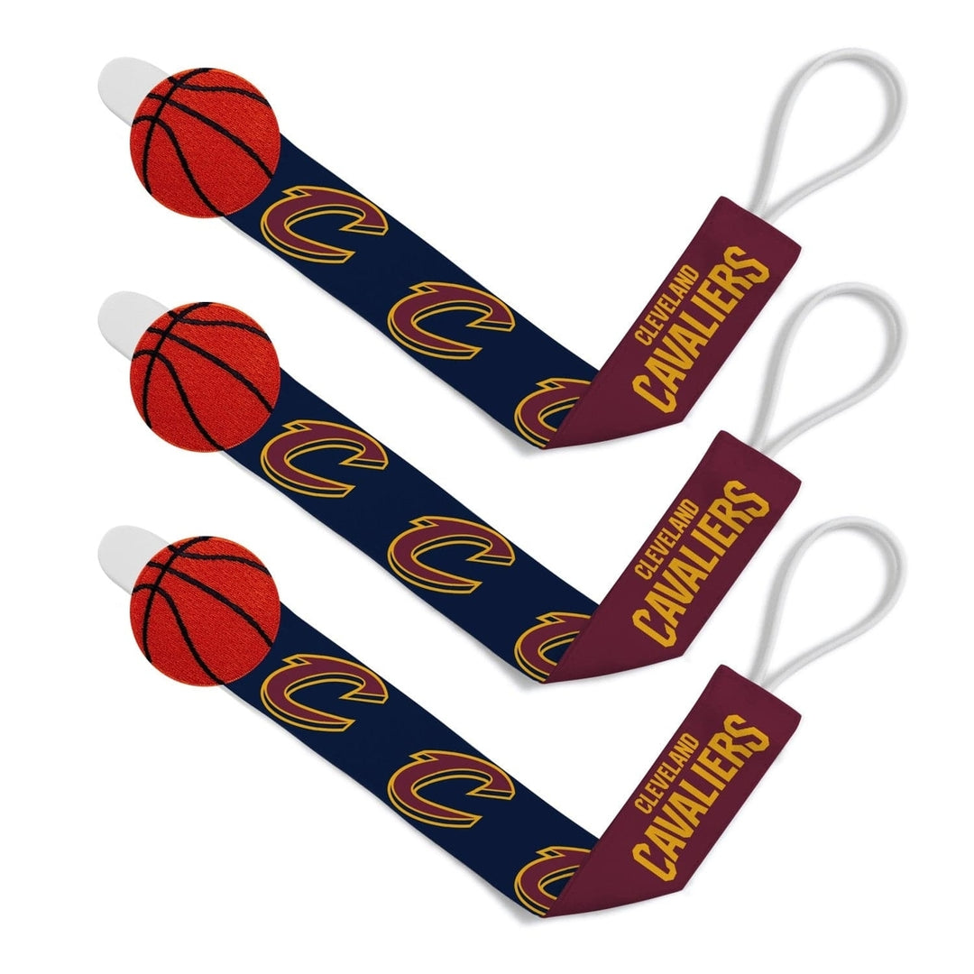 Cleveland Cavaliers Pacifier Clip 3-Pack NBA Baby Fanatic Team Colors Image 1