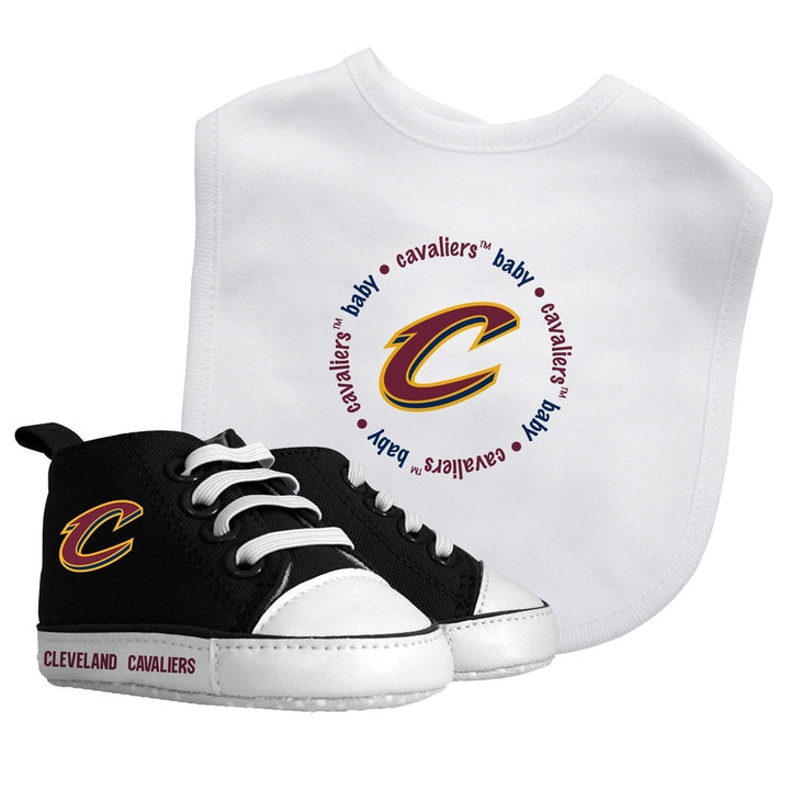 Cleveland Cavaliers Baby Gift Set 2-Piece Bib Pre-Walkers Unisex Cotton Shoes Image 1