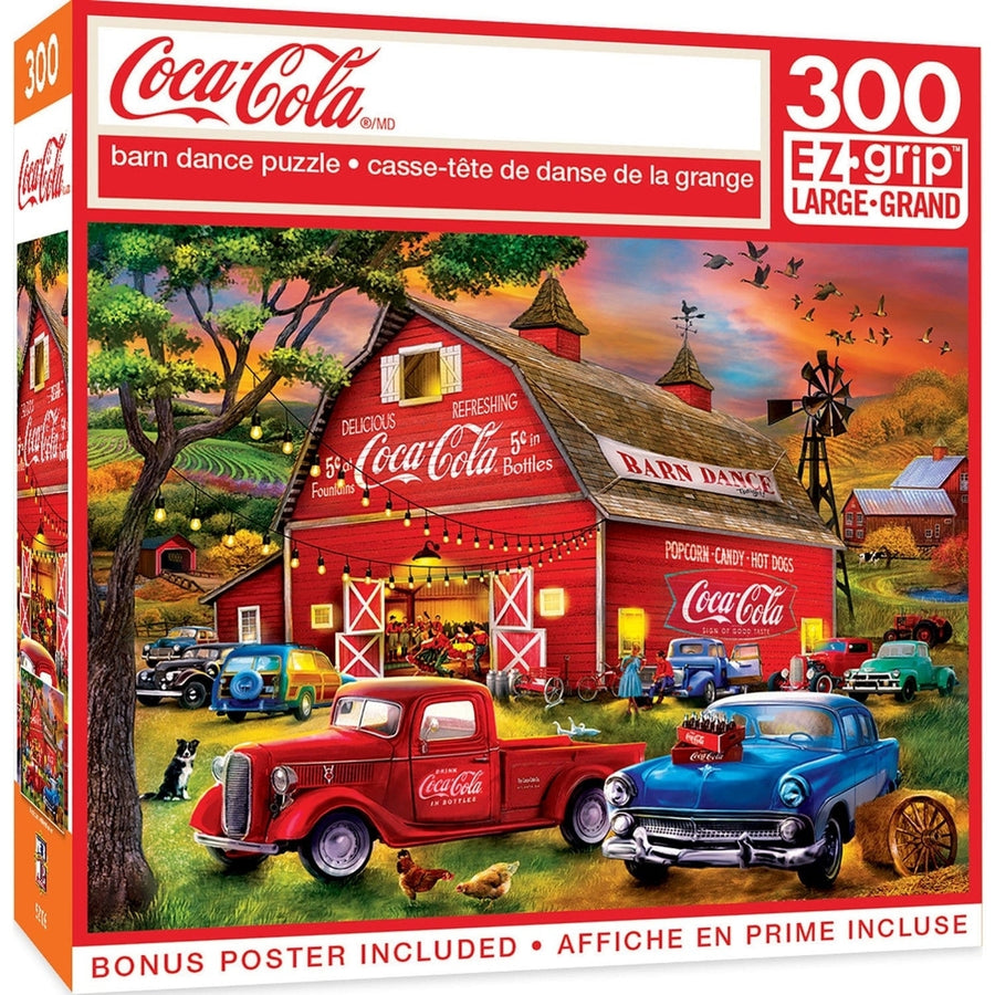 Coca-Cola Barn Dance 300 Piece EZ Grip Jigsaw Puzzle 18x24 Eco-Friendly Image 1