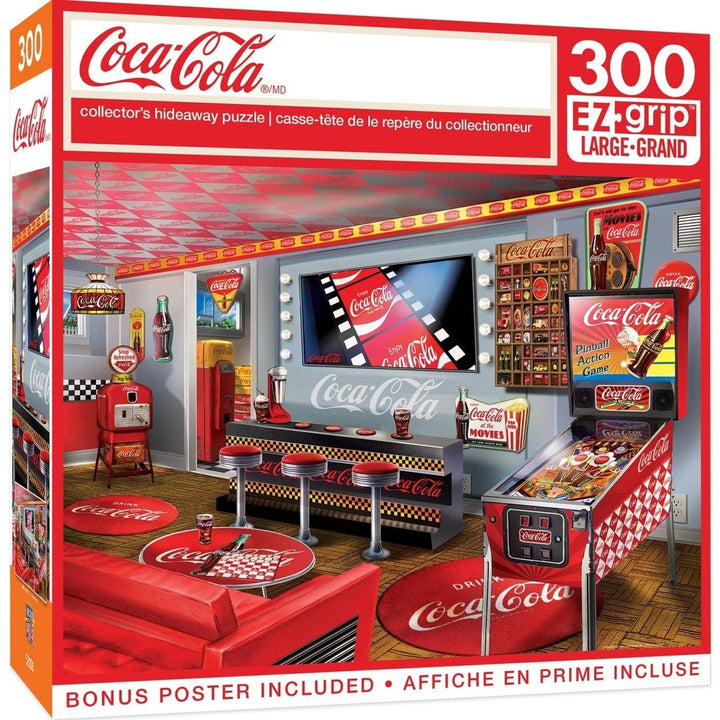 Coca-Cola Collectors 300 Piece EZ Grip Jigsaw Puzzle Vintage Recreation Room Image 1