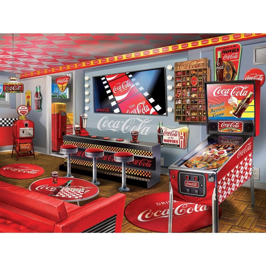 Coca-Cola Collectors 300 Piece EZ Grip Jigsaw Puzzle Vintage Recreation Room Image 2