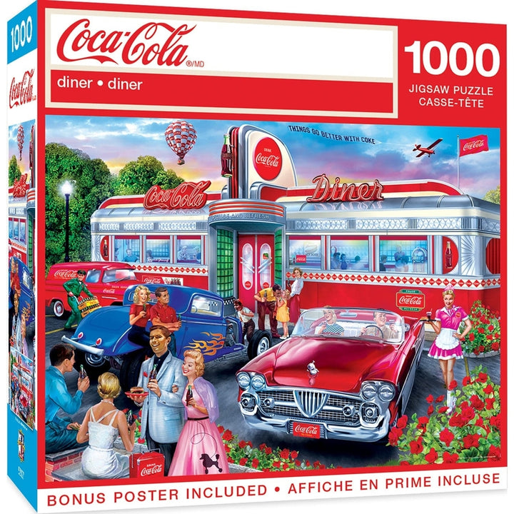 Coca-Cola Diner 1000 Piece Jigsaw Puzzle by Chris Bigelow Eco-Friendly Chipboard Image 1