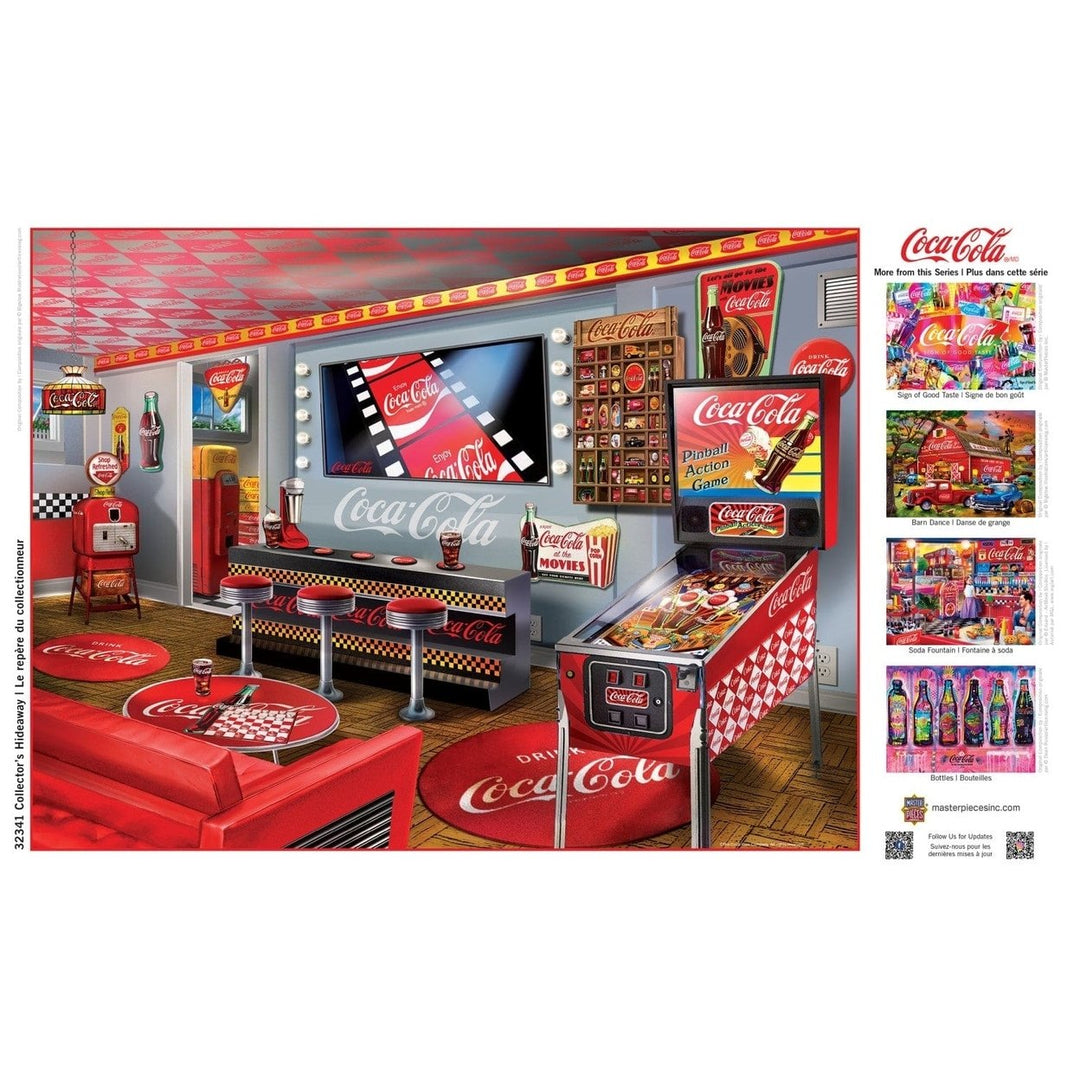 Coca-Cola Collectors 300 Piece EZ Grip Jigsaw Puzzle Vintage Recreation Room Image 4