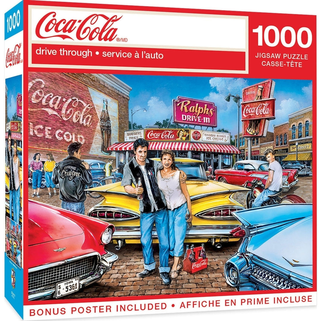 Coca-Cola Drive Through 1000 Piece Jigsaw Puzzle Vintage Hot Rod Nostalgia Image 1