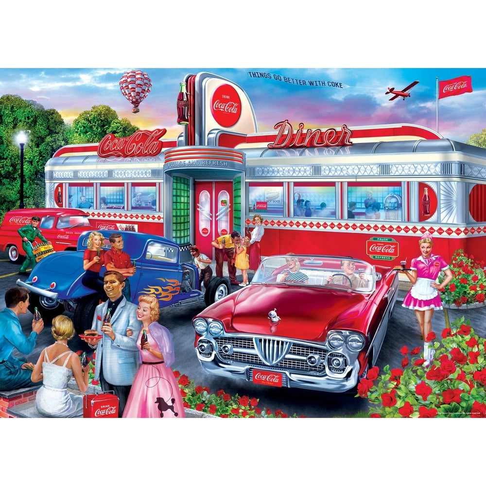 Coca-Cola Diner 1000 Piece Jigsaw Puzzle by Chris Bigelow Eco-Friendly Chipboard Image 2