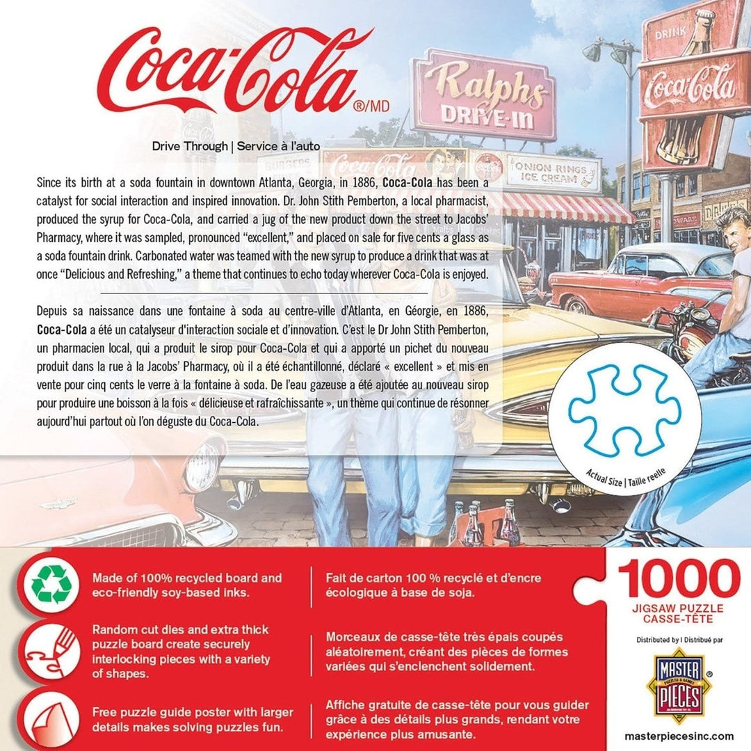 Coca-Cola Drive Through 1000 Piece Jigsaw Puzzle Vintage Hot Rod Nostalgia Image 3