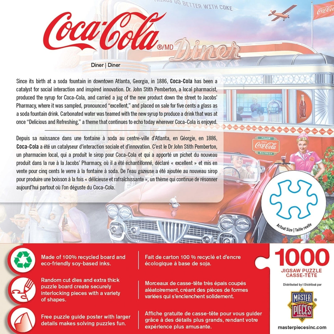 Coca-Cola Diner 1000 Piece Jigsaw Puzzle by Chris Bigelow Eco-Friendly Chipboard Image 3