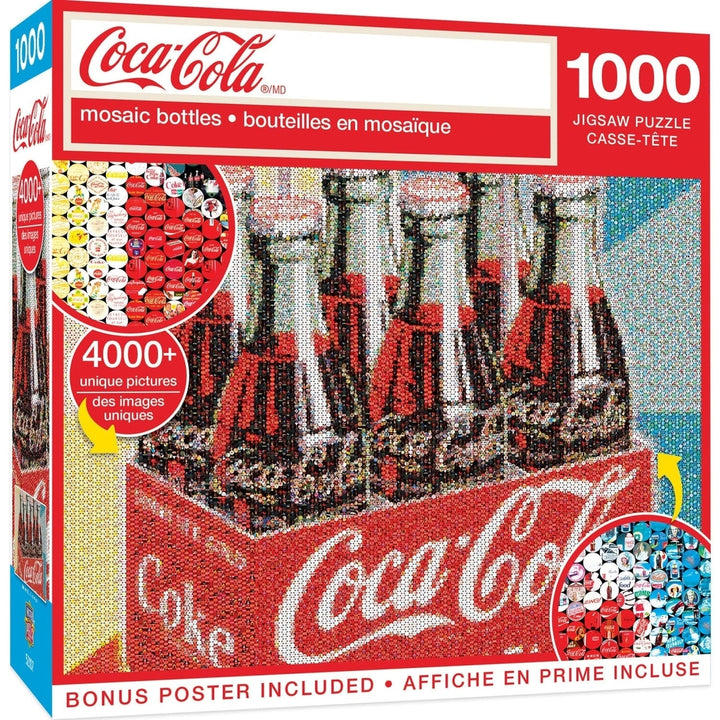 Coca-Cola Photomosaic 1000 Piece Jigsaw Puzzle Nostalgic Bottles Art Puzzle Image 1