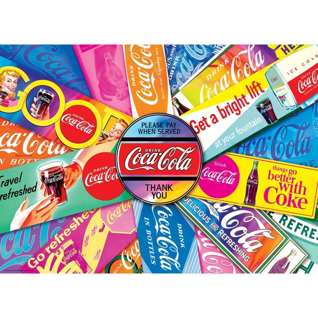 Coca-Cola 1000 Piece Jigsaw Puzzle Signs of the Times Recycled Material 19.25"x26.75" Image 2