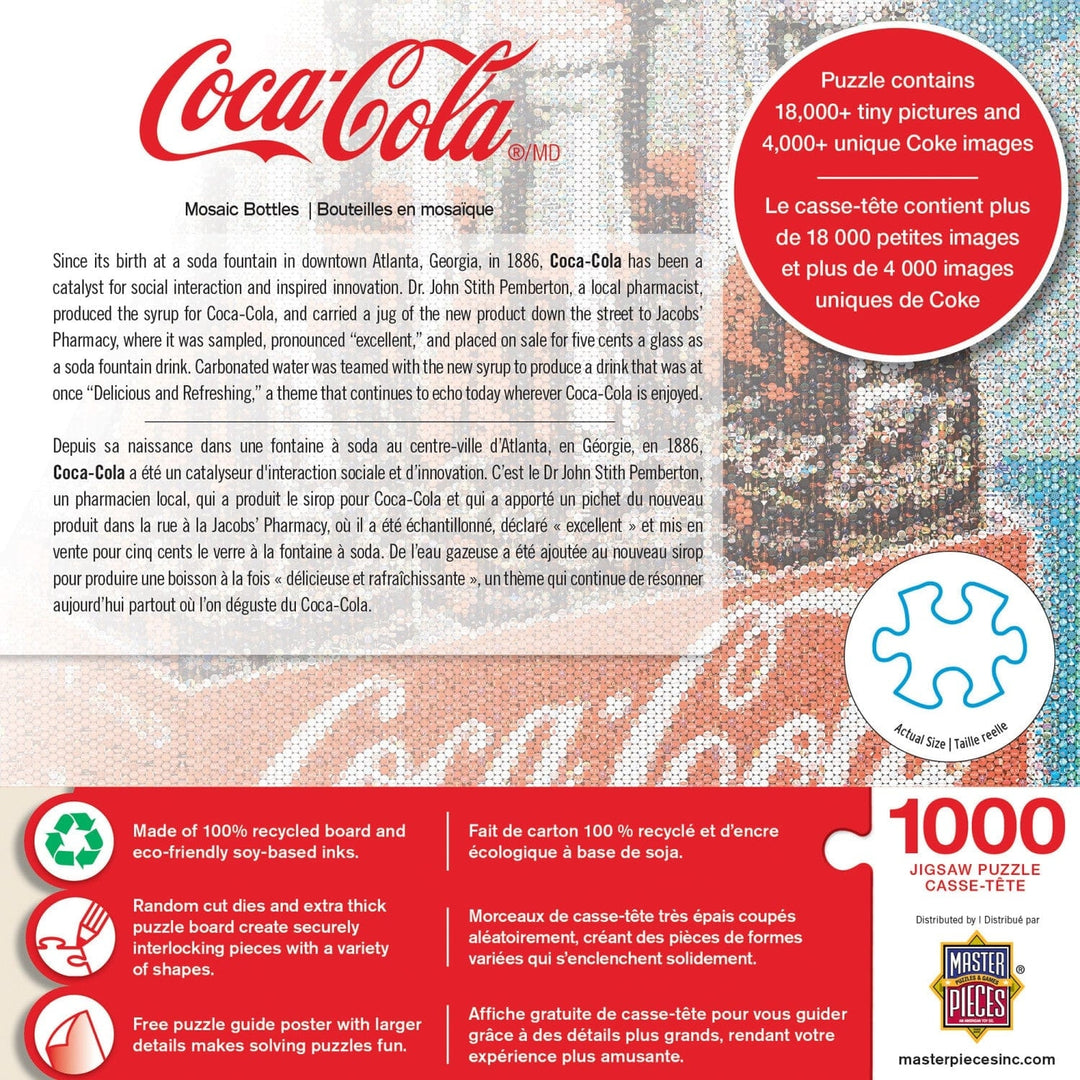 Coca-Cola Photomosaic 1000 Piece Jigsaw Puzzle Nostalgic Bottles Art Puzzle Image 3