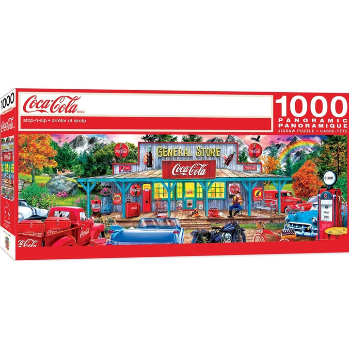 Coca-Cola 1000 Piece Panoramic Jigsaw Puzzle Stop-n-Sip Eco-Friendly Chipboard Image 1