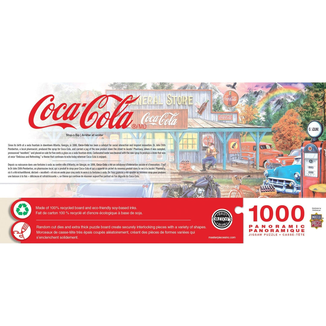 Coca-Cola 1000 Piece Panoramic Jigsaw Puzzle Stop-n-Sip Eco-Friendly Chipboard Image 3