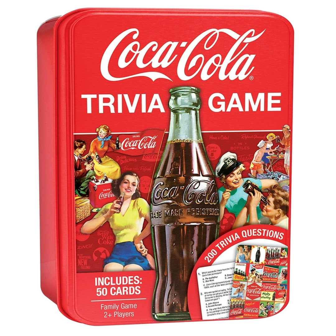 Coca-Cola Trivia Game with Collectible Tin Image 1