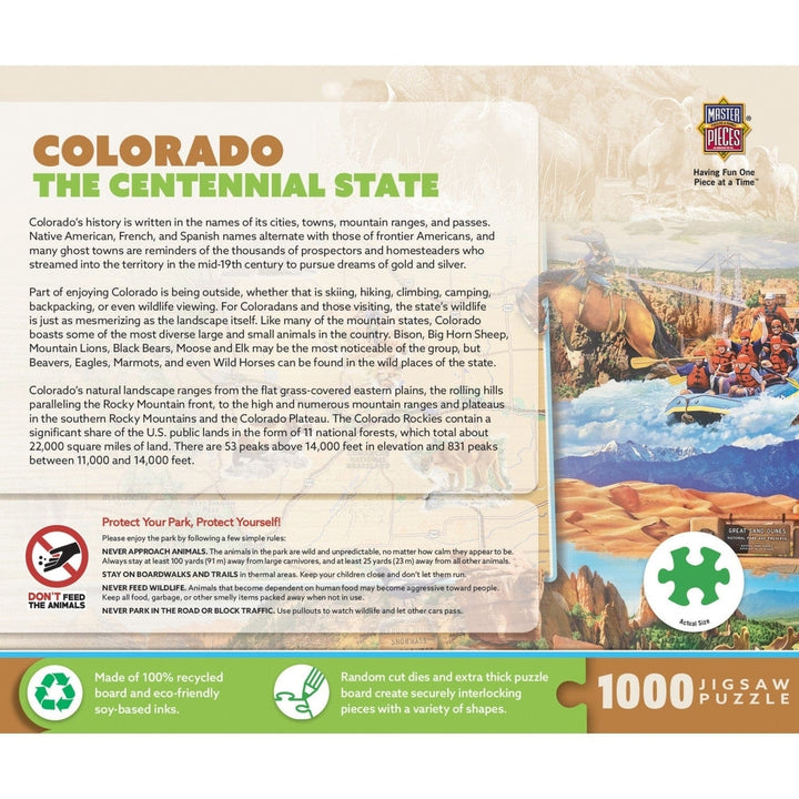 Colorado - The Centennial State 1000 Piece Jigsaw Puzzle Image 3