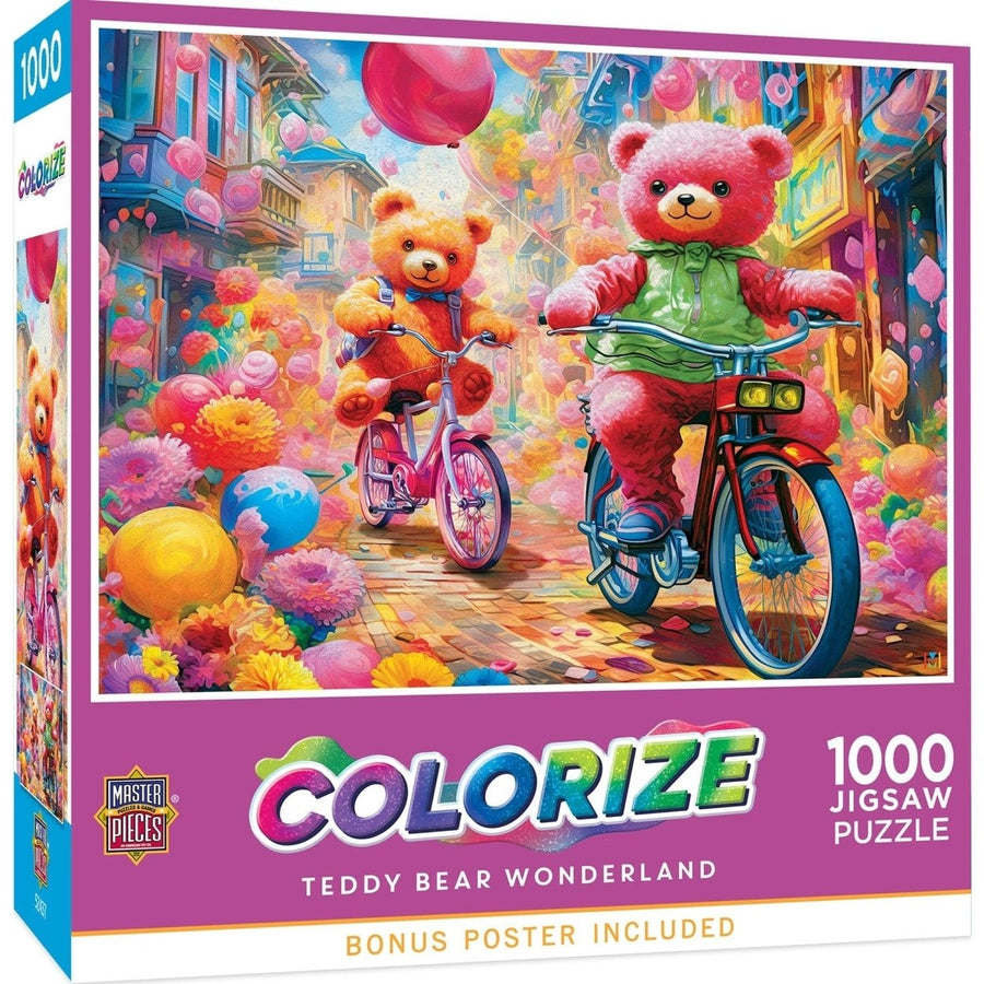 Colorize Teddy Bear Wonderland 1000 Piece Jigsaw Puzzle Whimsical Design Image 1