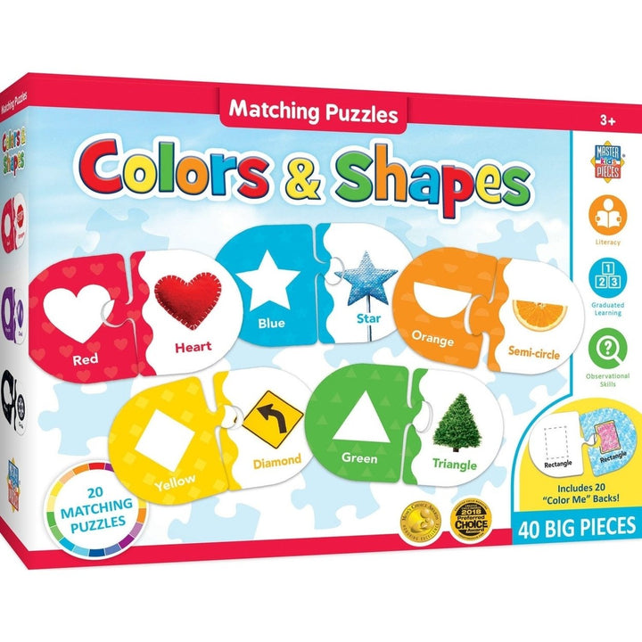 Educational Matching Jigsaw Puzzle for Kids Colors and Shapes Learning Game Image 1