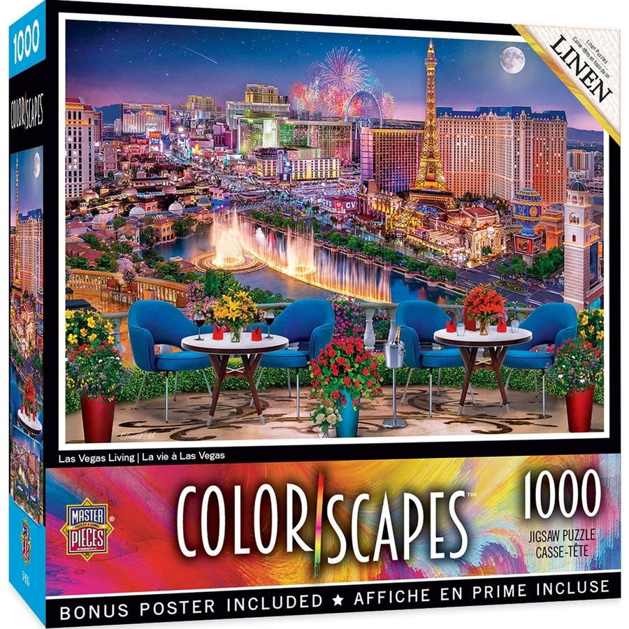 MasterPieces Colorscapes Las Vegas 1000 Piece Jigsaw Puzzle 19.25"x26.75" Recycled Image 1