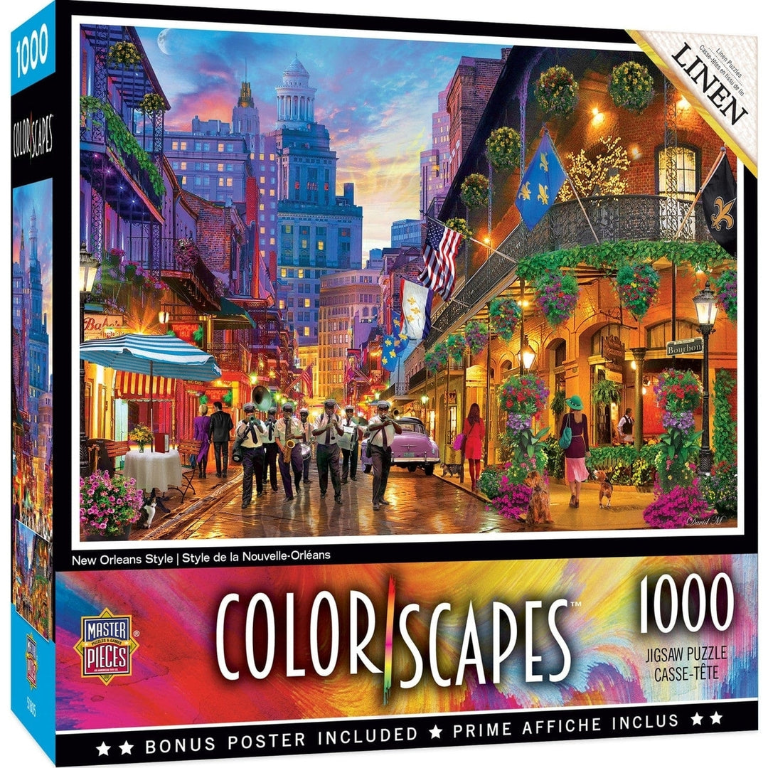 MasterPieces 1000 Piece Colorscapes Puzzle Orleans Street Musicians 19x27 Image 1